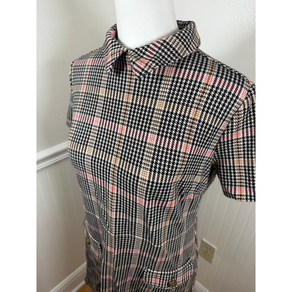 Loft Womens Plaid Collared Short Sleeve Dress with Pockets Petite Size SP - Picture 8 of 10